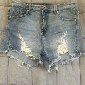 Kendall & Kylie Light Blue Distressed Denim Shorts